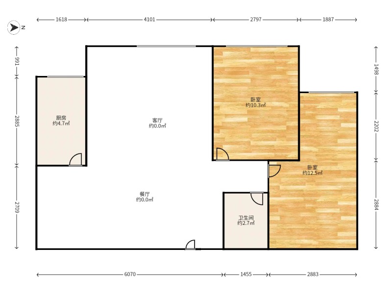 2室2廳 摩瑪戶型圖