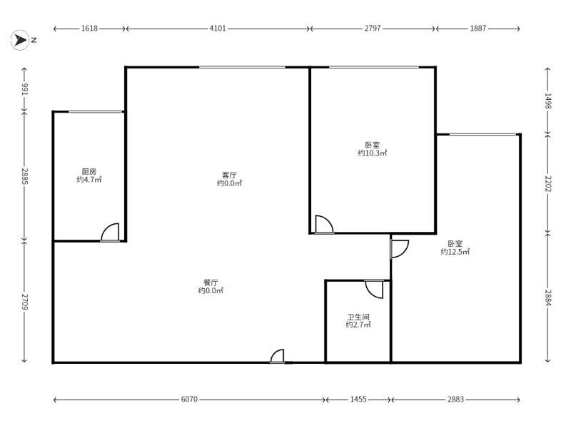 2室2廳 摩瑪戶型圖