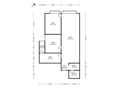 2室2廳1陽(yáng)臺(tái) 萬(wàn)宏國(guó)際一期