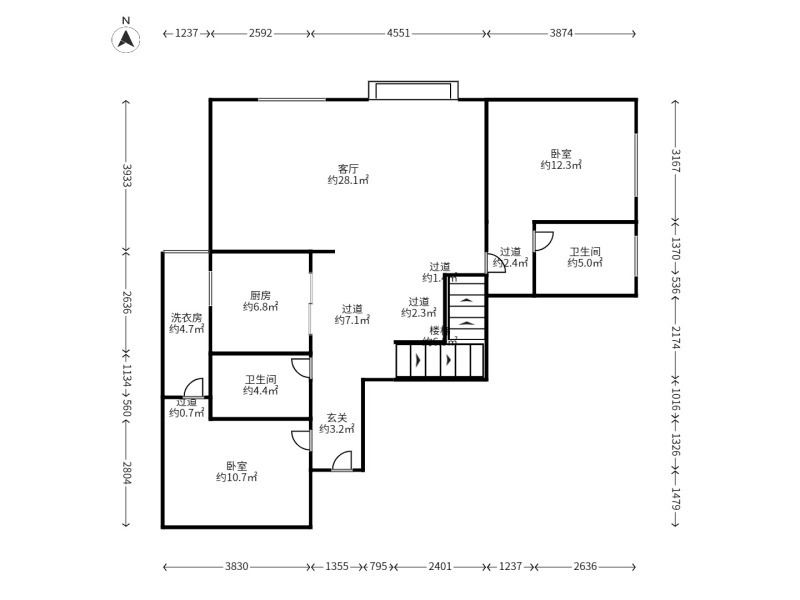 4室2廳2陽臺 俊發(fā)盛唐城戶型圖