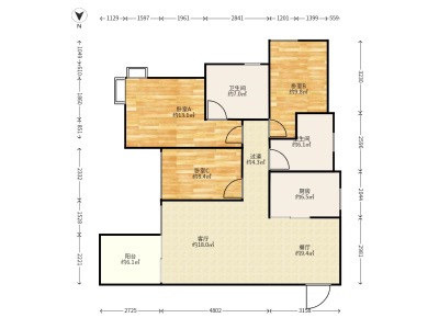 3室2廳1陽(yáng)臺(tái) 云南映象花好月圓一期