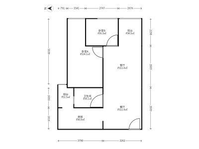 2室2廳1陽臺(tái) 俊發(fā)盛唐城長(zhǎng)安郡(三期)