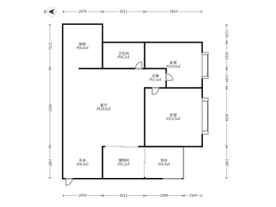 3室2廳1陽臺(tái) 云安陽光城