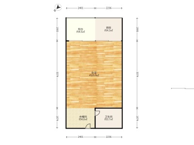 1室1廳1陽(yáng)臺(tái) 潤(rùn)城二區(qū)