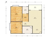 2室2廳1陽臺(tái) 時(shí)光俊園戶型圖