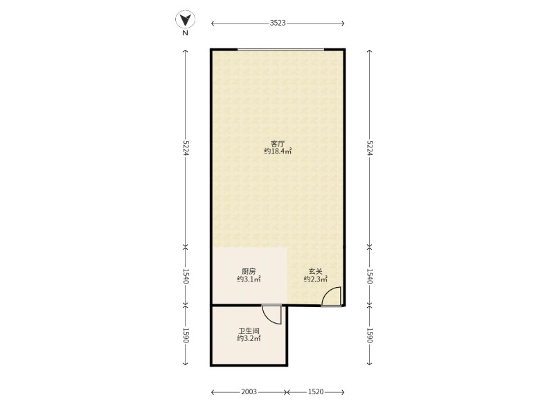 1室1廳 錦悅四季花園小區(qū)戶型圖