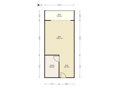 1室1廳1陽(yáng)臺(tái) 濱江俊園回遷組團(tuán)