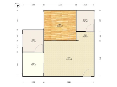 1室1廳1陽臺(tái) 江東鳴翠園東區(qū)戶型圖
