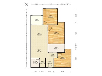 3室2廳2陽(yáng)臺(tái) 魅力之城一期