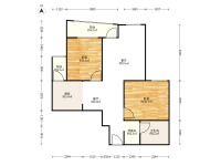 2室2廳1陽臺 世紀俊園戶型圖