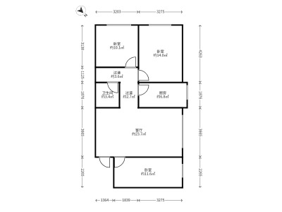 3室2廳 白馬小區(qū)戶型圖