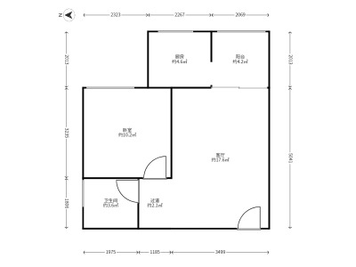1室1廳1陽臺 江東鳴翠園東區(qū)