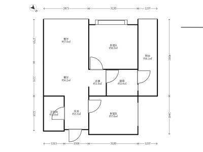 2室2廳1陽臺 天驕北麓北區(qū)