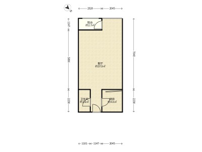 2室2廳1陽臺 86街公寓U2