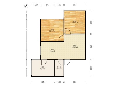 2室2廳1陽臺 棕樹營小區(qū)