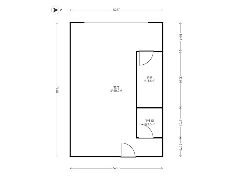 1室1廳1陽(yáng)臺(tái) 潤(rùn)城八區(qū)戶(hù)型圖