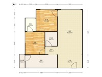 2室2廳1陽臺 錦悅四季花園小區(qū)戶型圖