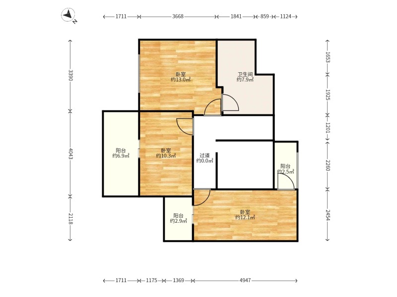 5室2廳2陽臺(tái) 滇池泊屋戶型圖