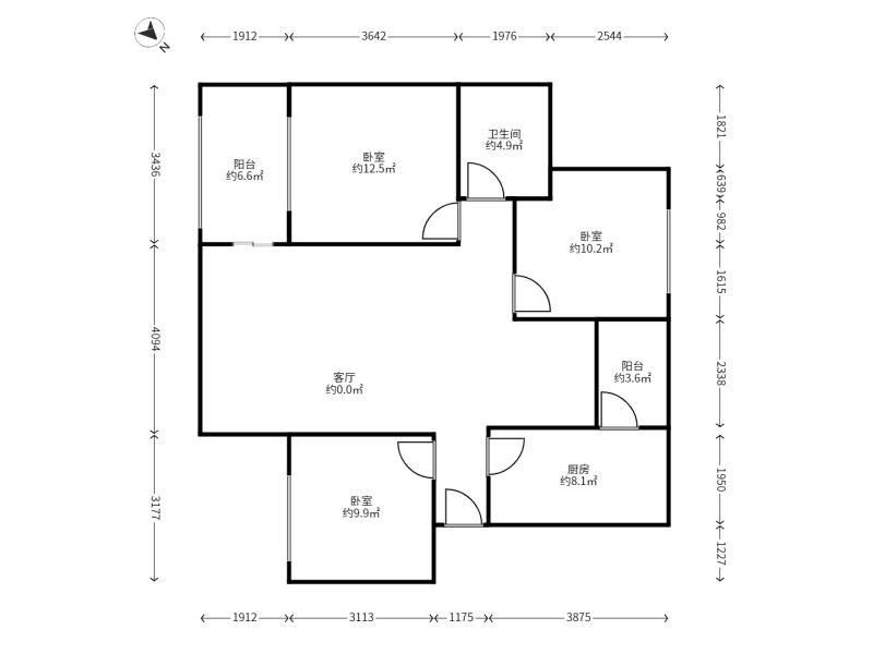 5室2廳2陽臺(tái) 滇池泊屋戶型圖