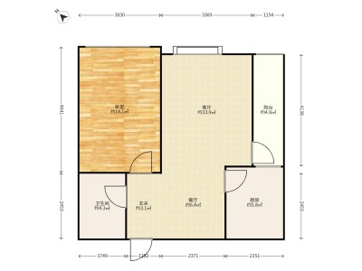 1室1廳1陽臺 俊發(fā)盛唐城