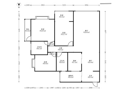 3室2廳2陽(yáng)臺(tái) 春城慧谷B區(qū)戶型圖