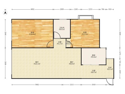 2室2廳1陽臺(tái) 天怡峰景