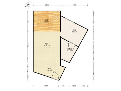 1室1廳1陽(yáng)臺(tái) 盛高大城三期