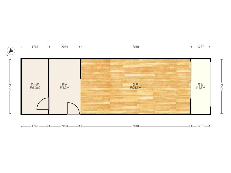 1室1廳 禧瑞都戶型圖