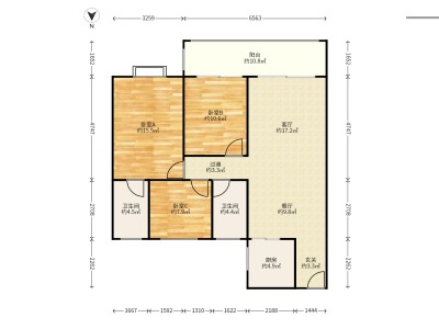 3室2廳1陽臺 碧桂園北城映象雨水苑