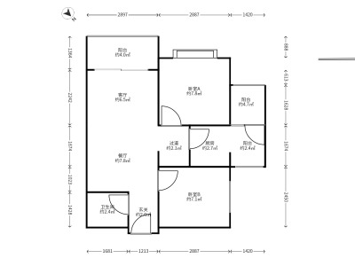 2室2廳2陽臺 天驕北麓北區(qū)