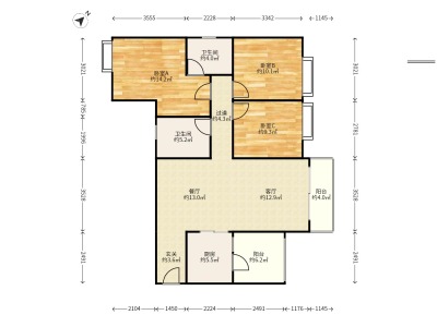 3室2廳1陽臺 中海云著