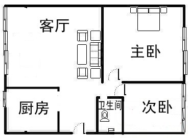 2室2廳1陽臺 西錦小區(qū)