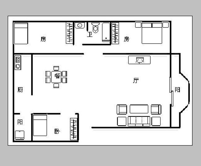 3室2廳1陽臺 欣都龍城公寓戶型圖