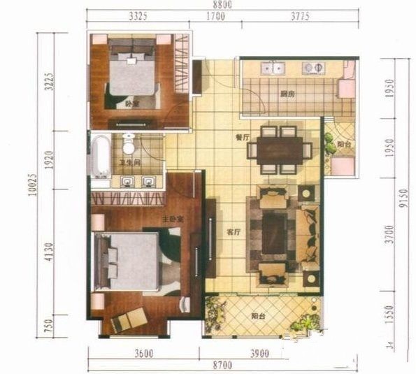 2室2廳1陽(yáng)臺(tái) 南亞風(fēng)情第壹城星河苑戶(hù)型圖