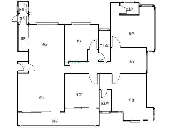 5室2廳3陽臺 香水和風別墅戶型圖