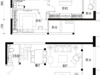 2室2廳1陽臺 濱江俊園香儂組團(tuán)戶型圖