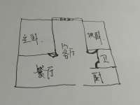 2室2廳1陽臺 云投景苑戶型圖