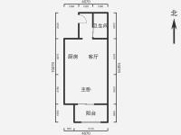 1室1廳1陽(yáng)臺(tái) 同德昆明廣場(chǎng)上北區(qū)戶型圖