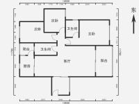 3室2廳2陽(yáng)臺(tái) 西府景苑戶型圖
