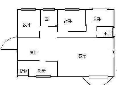 3室2廳2陽臺(tái) 世紀(jì)城探春苑戶型圖