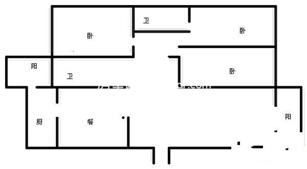 3室2廳2陽臺(tái) 南方公園戶型圖