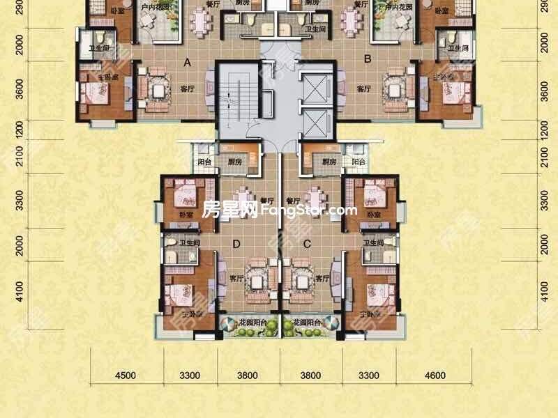 3室2廳1陽(yáng)臺(tái) 第三城丹槿園戶(hù)型圖