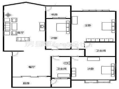 3室2廳1陽臺(tái) 山水南苑