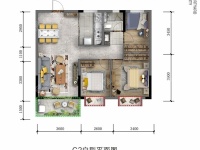 3室2廳 海倫堡大城小院16號(hào)地塊戶型圖