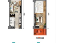 1室1廳 龍湖聽藍(lán)半島公寓戶型圖