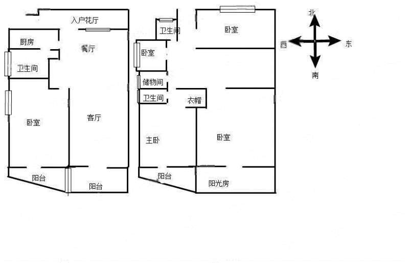 5室2廳3陽臺 順城公寓戶型圖