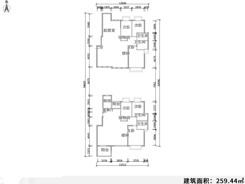 5室3廳3陽臺 佳湖花園別墅戶型圖