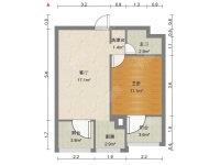 1室1廳2陽臺 上東城戶型圖