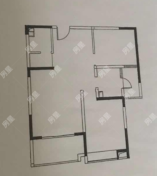 2室2廳1陽臺 銀海櫻花語幸福里戶型圖