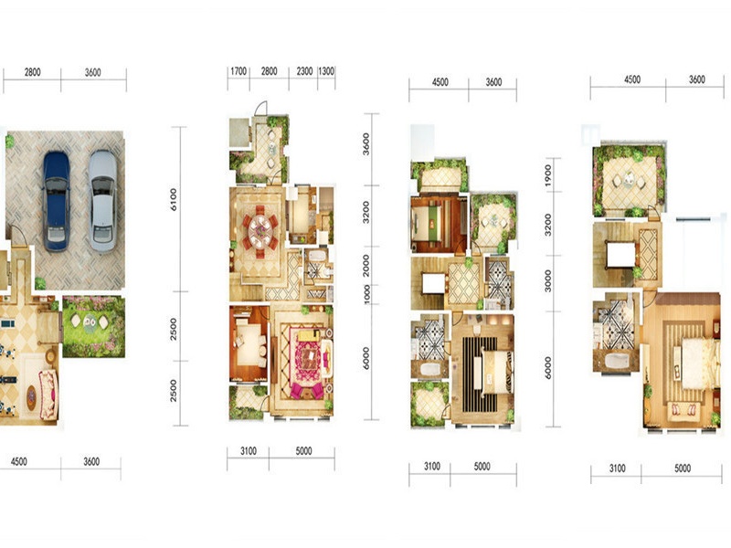 5室2廳3陽(yáng)臺(tái) 都鐸城邦3號(hào)院別墅戶(hù)型圖
